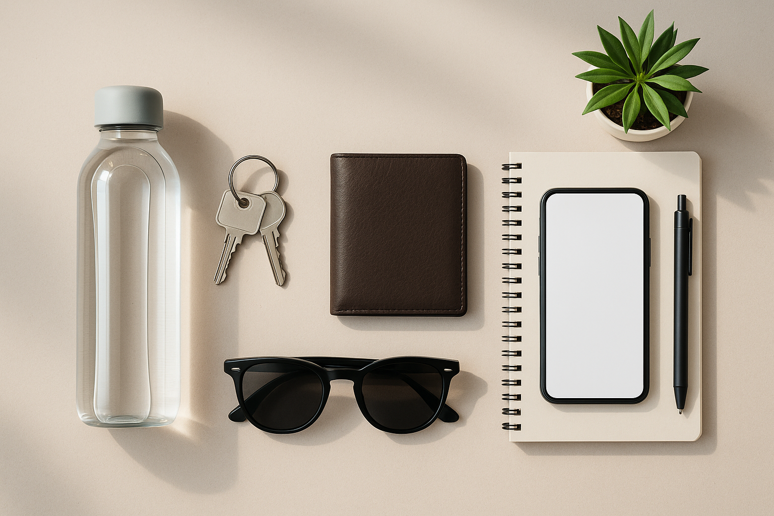 backgrond with essential items