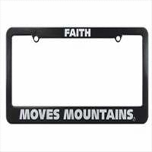 Swanson Christian Supply 123362 Auto Tag Frame Faith Moves Mountains Black